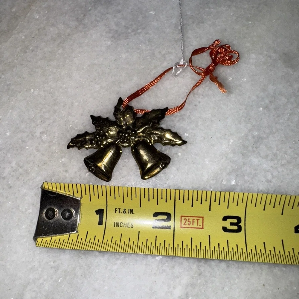 Brass‎ Holly/bells Ornament